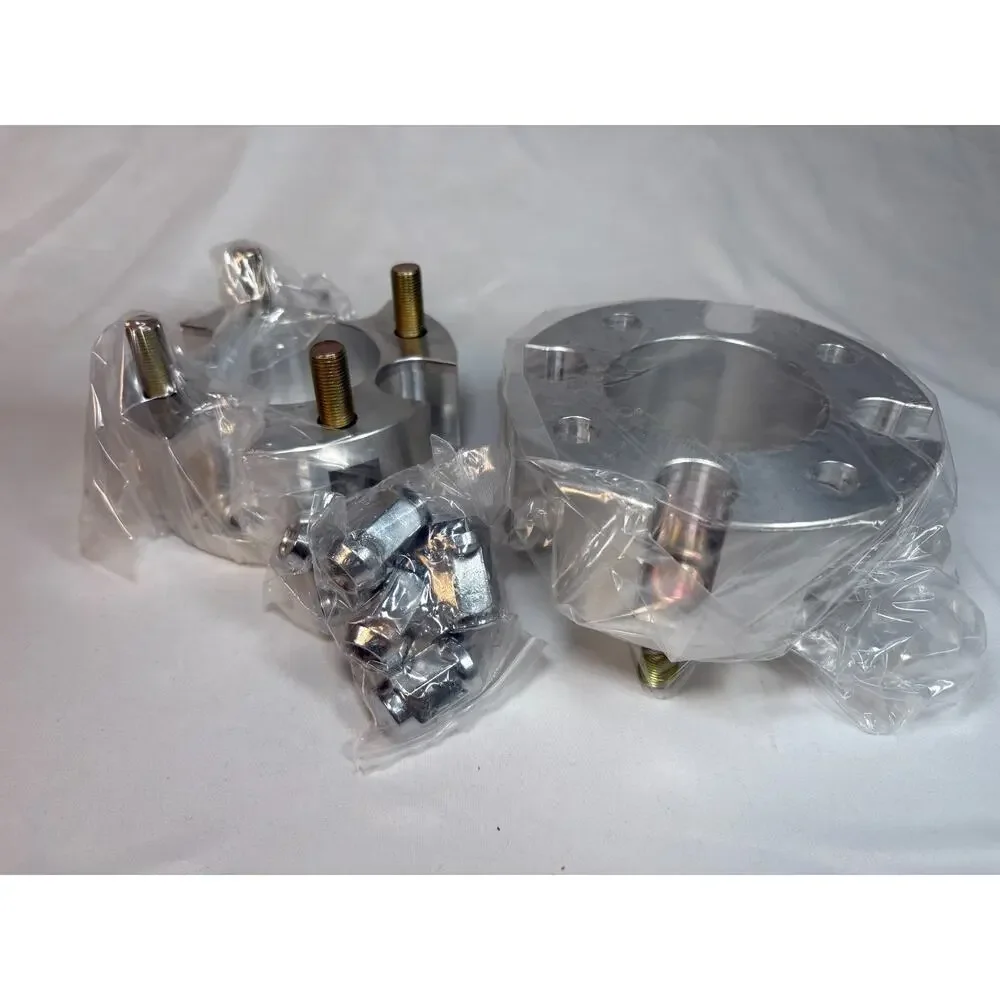 10L0L Golf Cart Wheel Spacers Silver Aluminum With Lug Nuts Untested